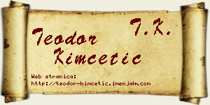 Teodor Kimčetić vizit kartica